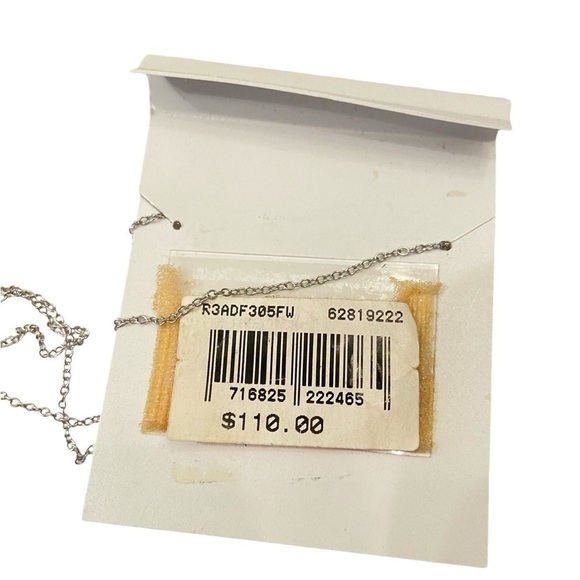 NWT Lord & Taylor sterling silver white/yellow cubic zirconia  pendant marked - Picture 7 of 9